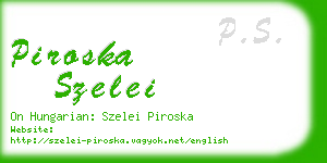 piroska szelei business card